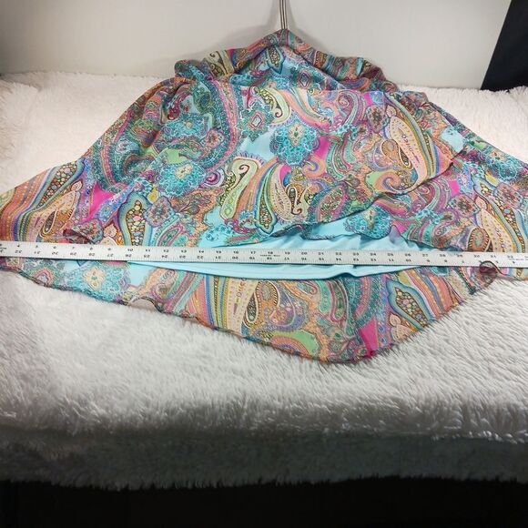 Tommy Hilfiger Bright Pasley Floral Sheer Midi/ Blue Slip Dress Sleeveless  12.. - Picture 9 of 13